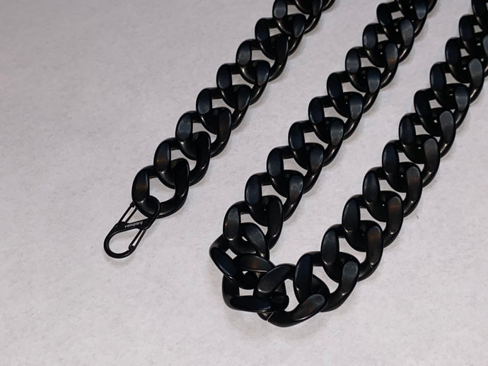 Matte Black Acrylic Cuban Link Chain