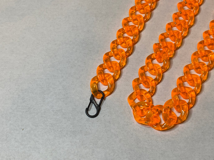 Orange Acrylic Cuban Link Chain